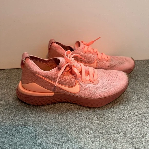 Nike Shoes Nike React Flyknit Running Shoes Rust Pink Poshmark